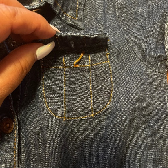 U.S. Polo Assn Baby Girl Denim Romper - Picture 6 of 11